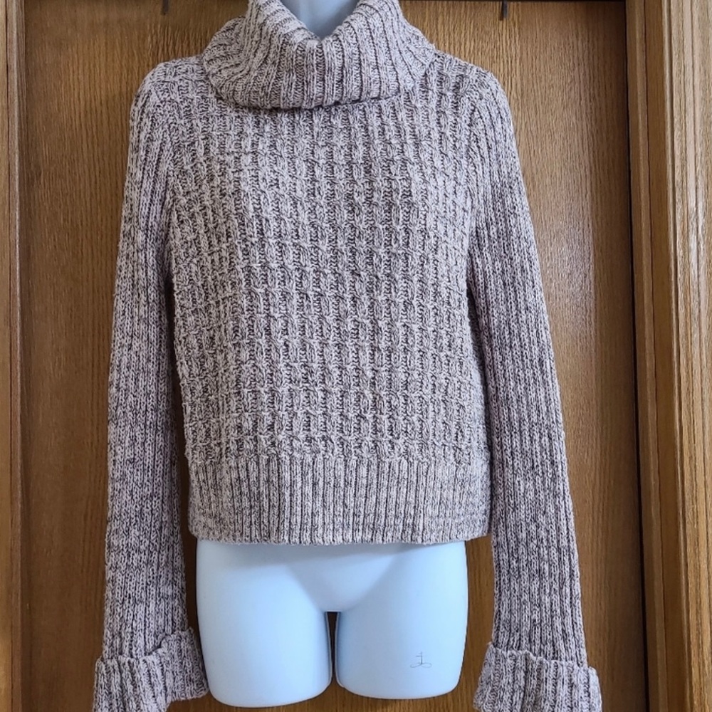 Pink marled FP turtleneck crop - Picture 3 of 4